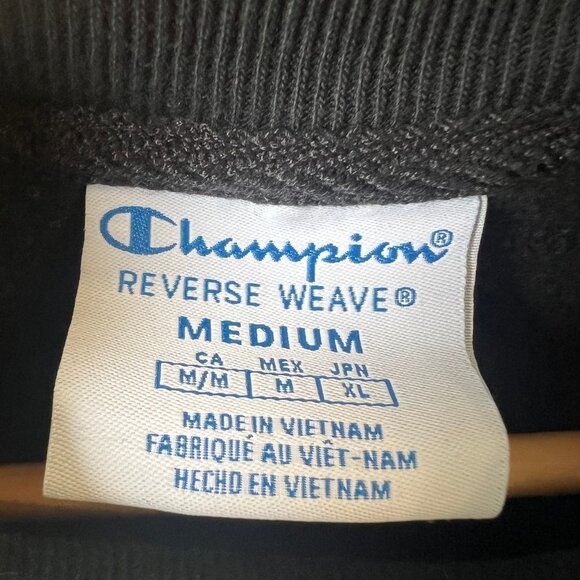 Champion Sweater Women's Black Long Sleeve Crew Neck Pullover Size Medium - Picture 4 of 4